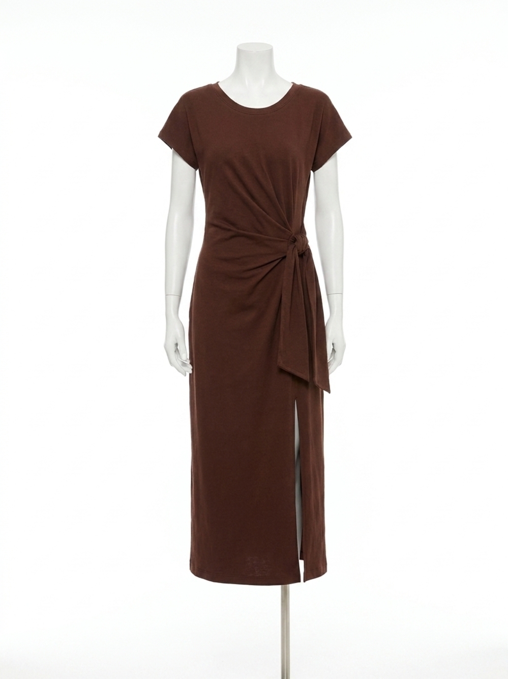 NEW FIFTEEN TWENTY women's marisa side knot midi dress in brown